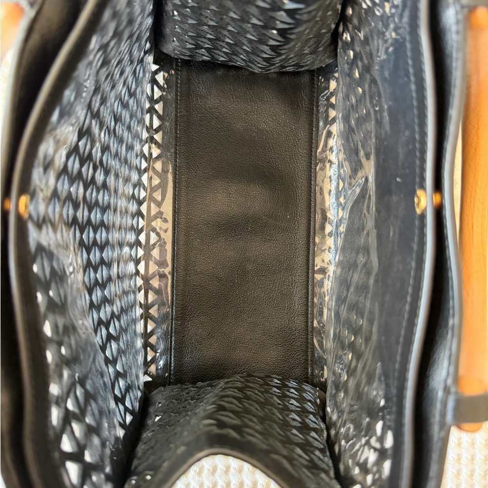 Gorgeous Prada Leather Laser Cut Top Handle Tote - Picture 11 of 16